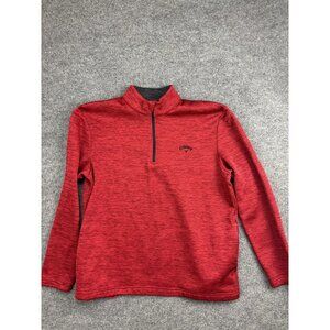 Callaway Pullover Mens XL Red Heather 1/4 Zip Long Sleeve Golf Performance Shirt
